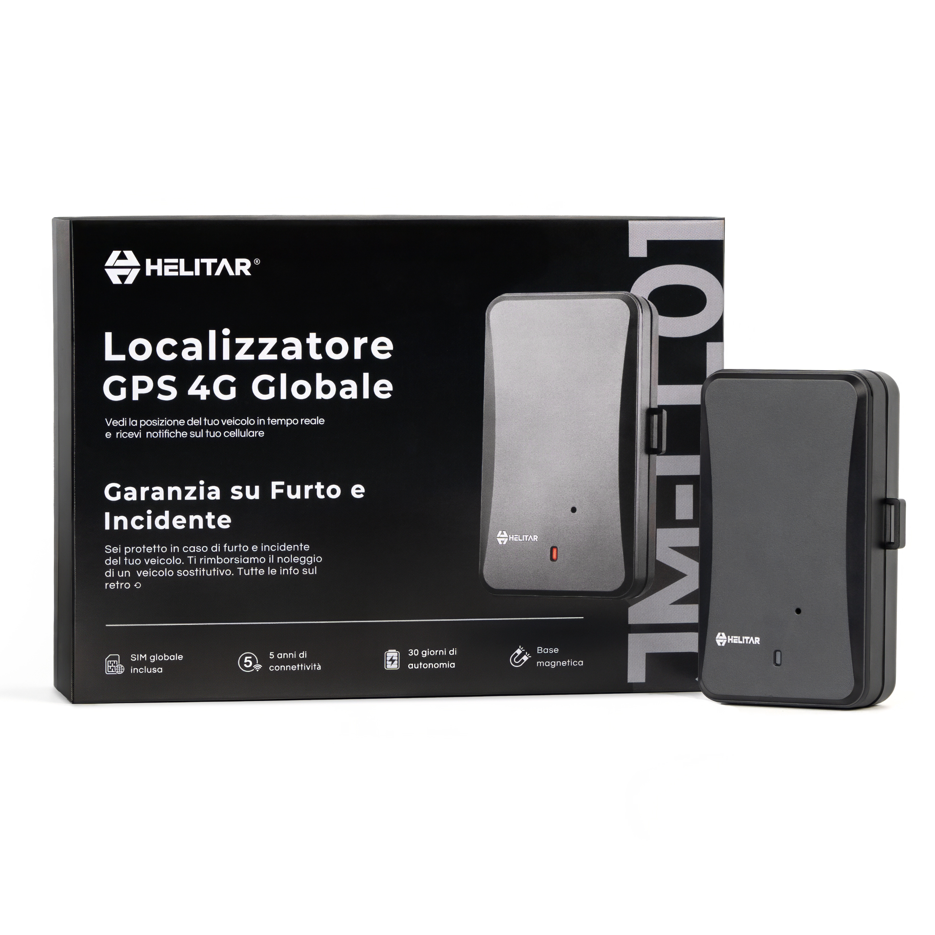JM-LL01 Localizzatore GPS 4G - Antifurto magnetico per Auto, Moto e Furgoni con garanzia Furto e Incidente